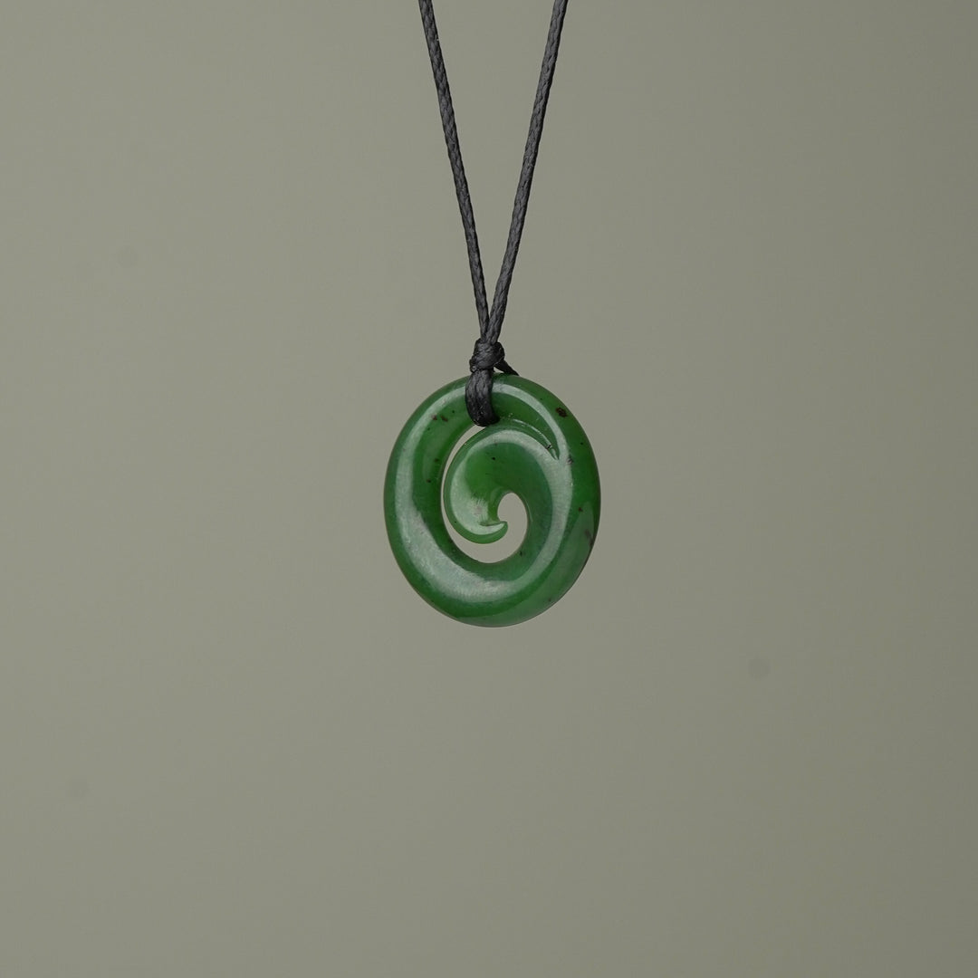 Extra Small Greenstone Koru Pendant