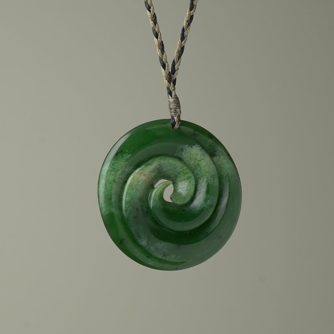 XL Koru Flower Pounamu Pendant