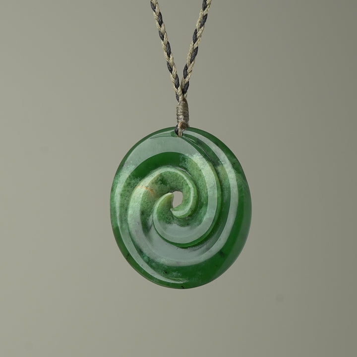 XL Koru Flower Pounamu Pendant