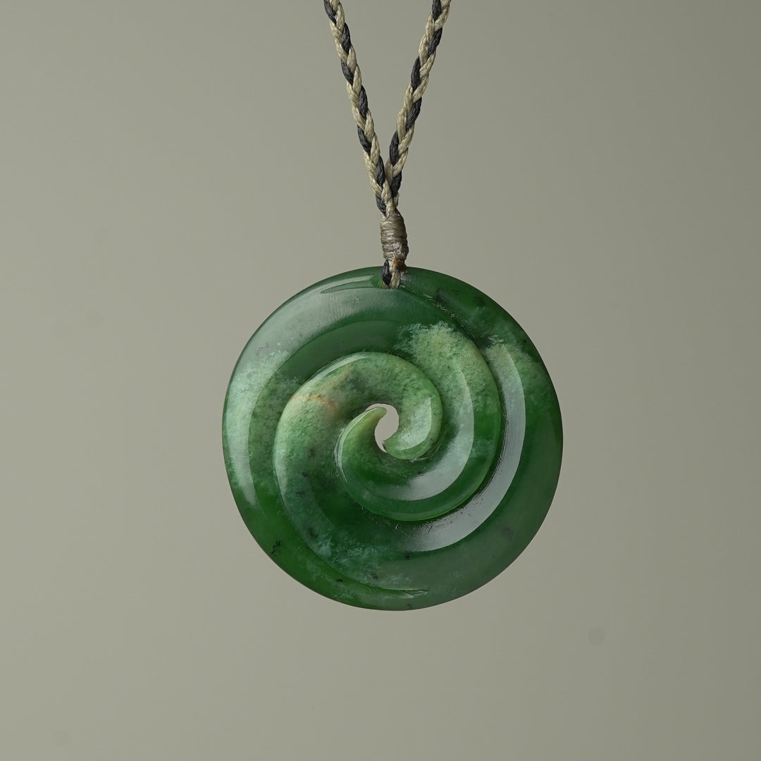 XL Koru Flower Pounamu Pendant