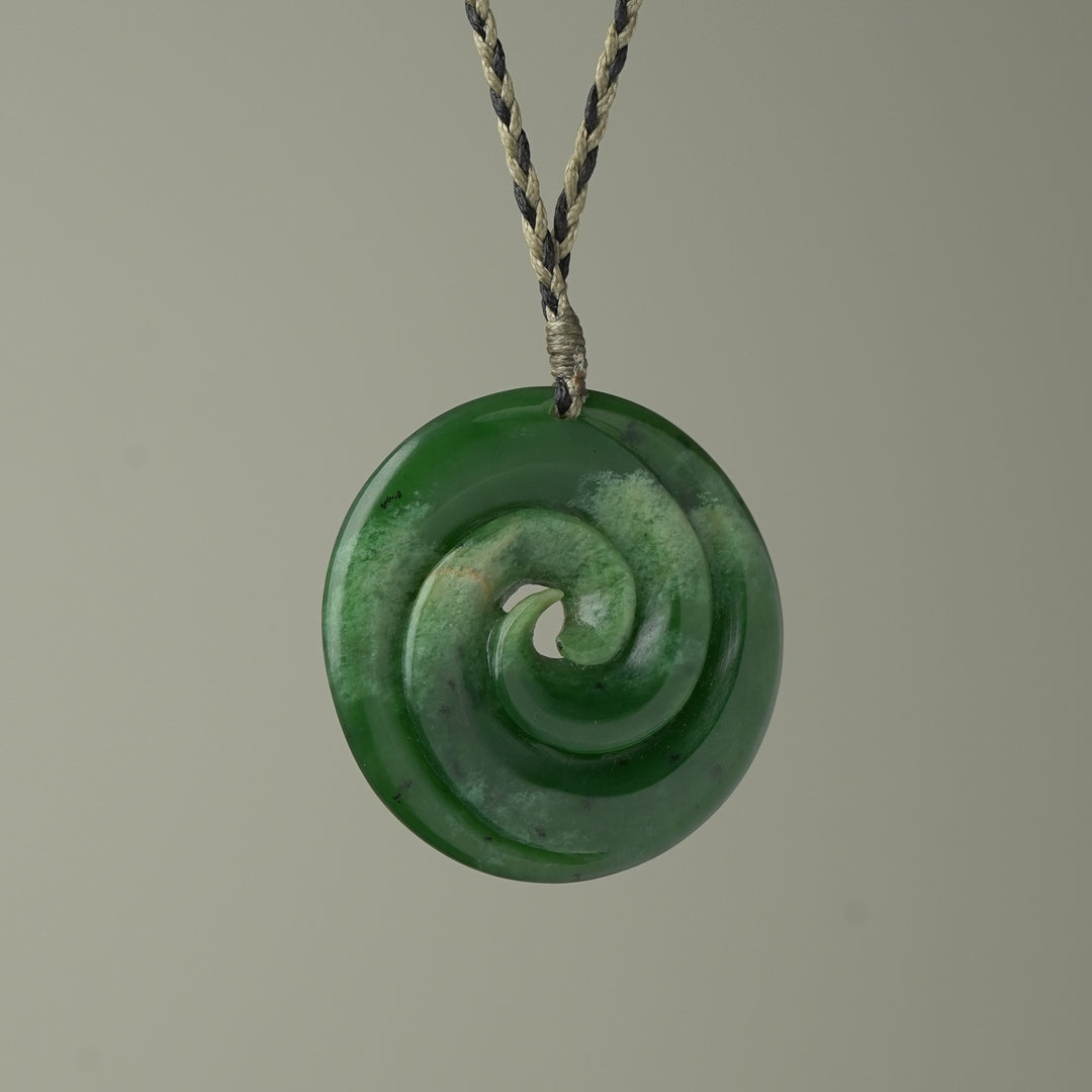 XL Koru Flower Pounamu Pendant