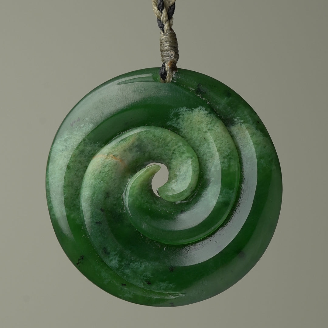 XL Koru Flower Pounamu Pendant