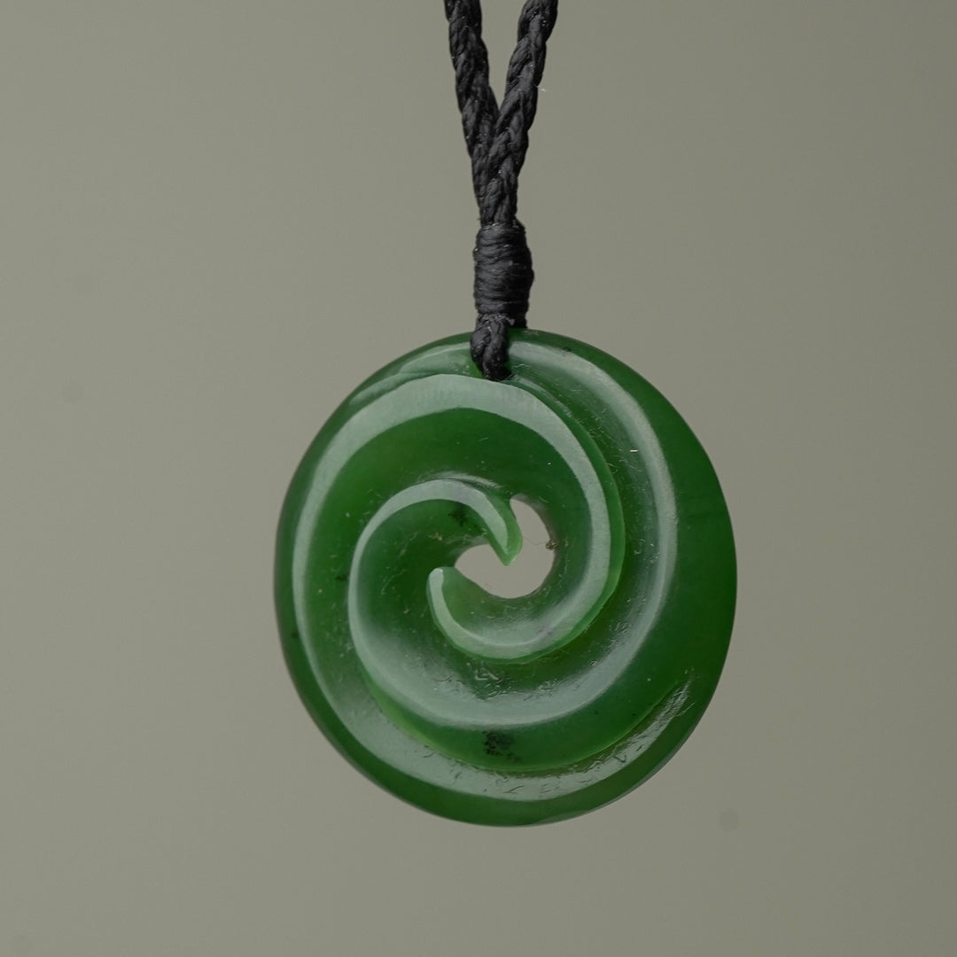 Medium Koru Greenstone Pendant