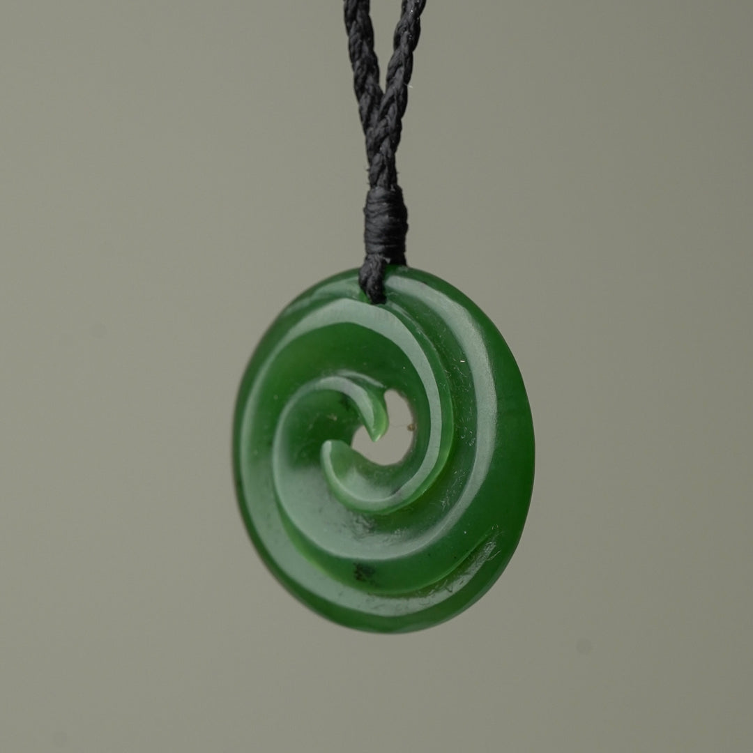 Medium Koru Greenstone Pendant