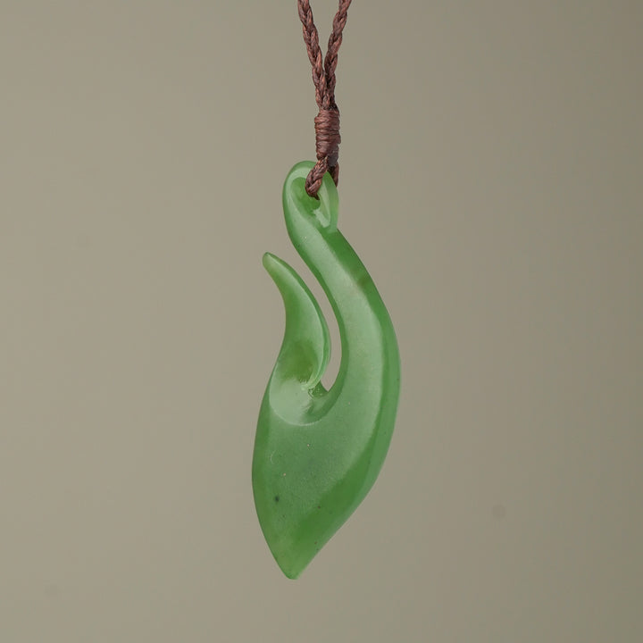 Large Hei Matau Greenstone Pendant