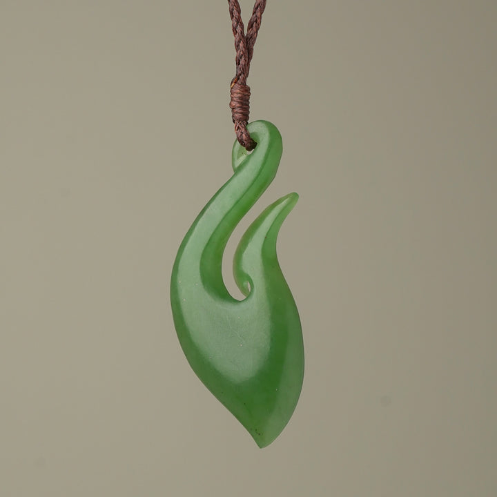 Large Hei Matau Greenstone Pendant