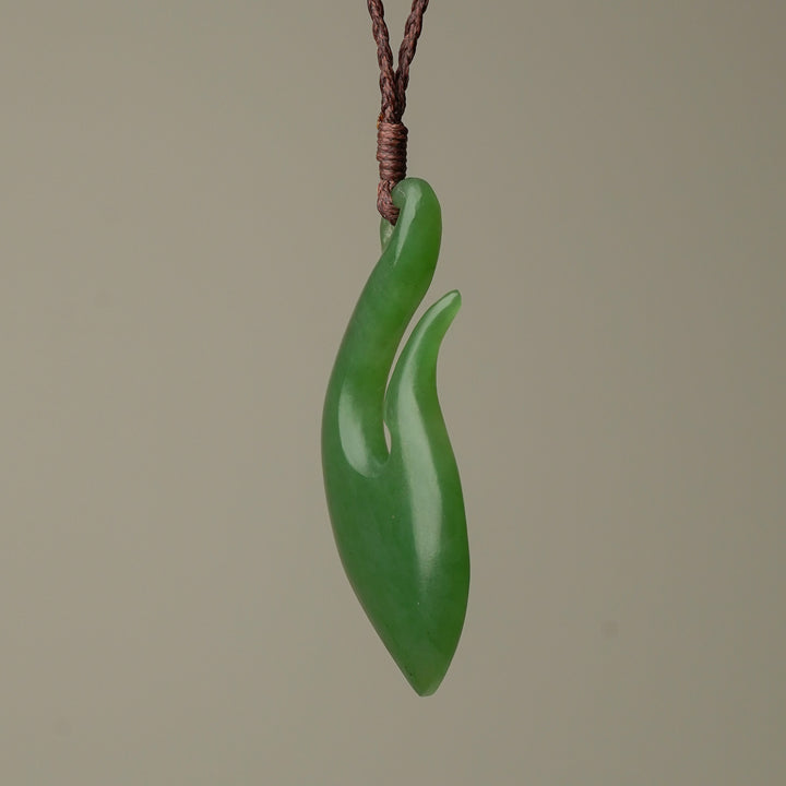 Large Hei Matau Greenstone Pendant