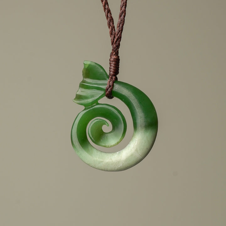 Medium Koru Whale's Tail Pendant