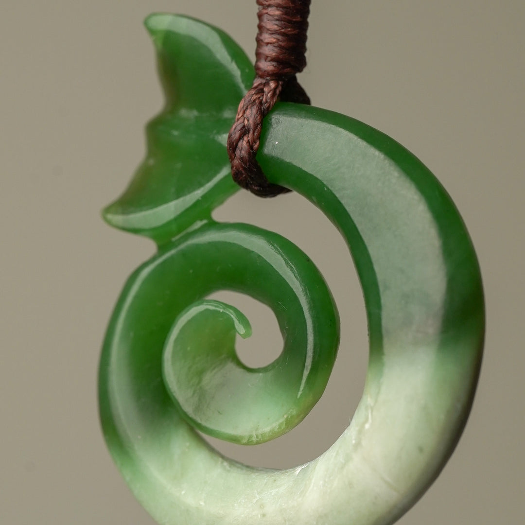 Medium Koru Whale's Tail Pendant