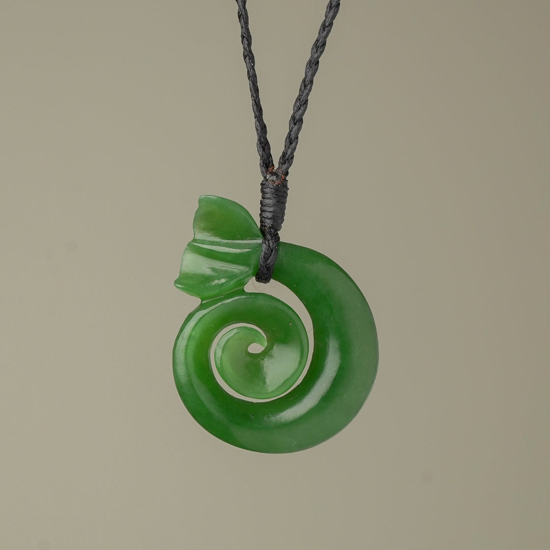 Medium Koru Whale's Tail Pendant