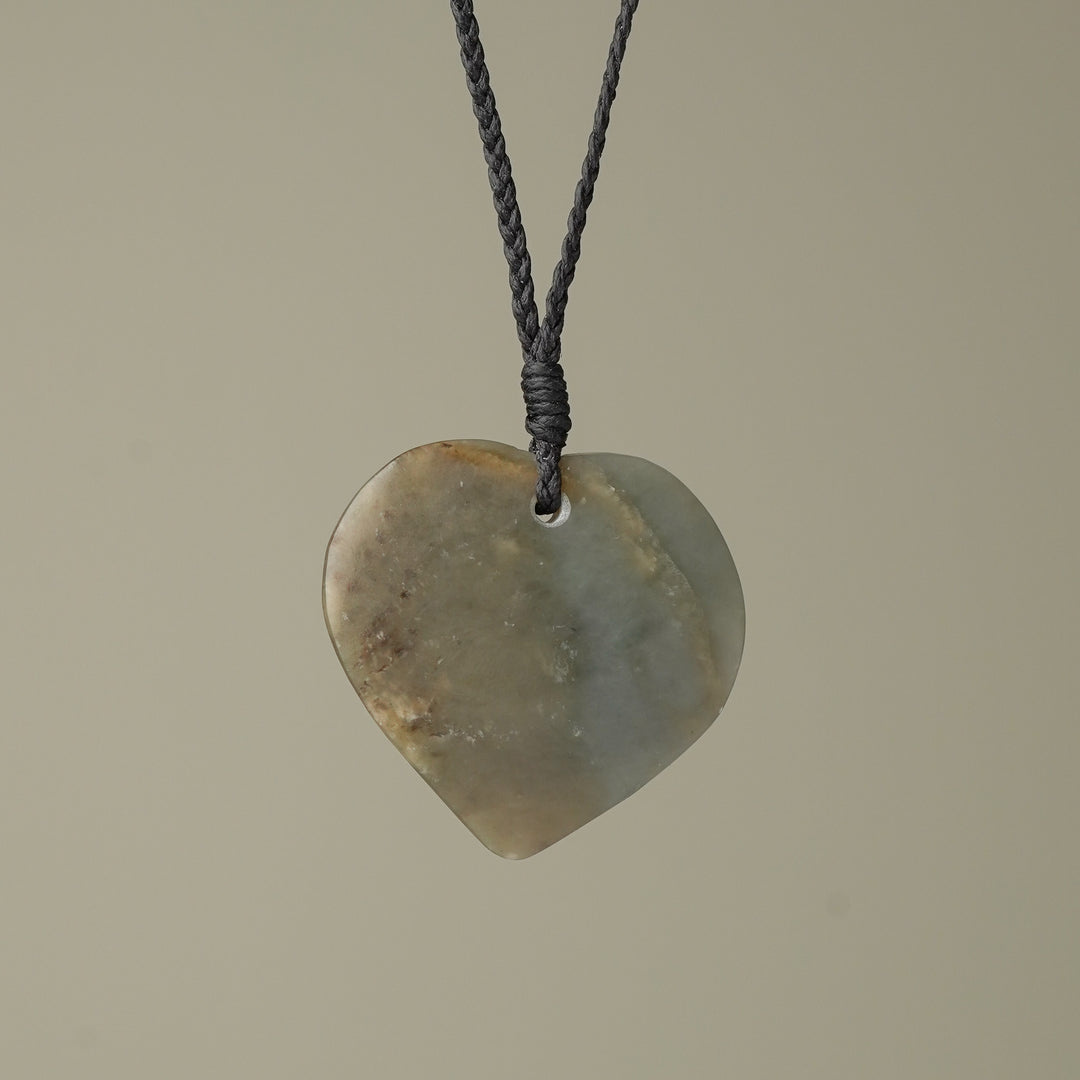 Large Inanga Pounamu Heart Pendant