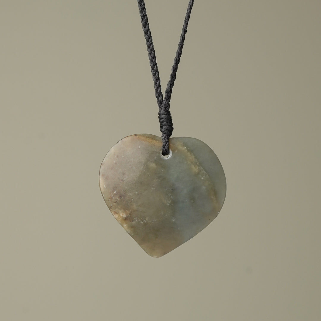 Large Inanga Pounamu Heart Pendant