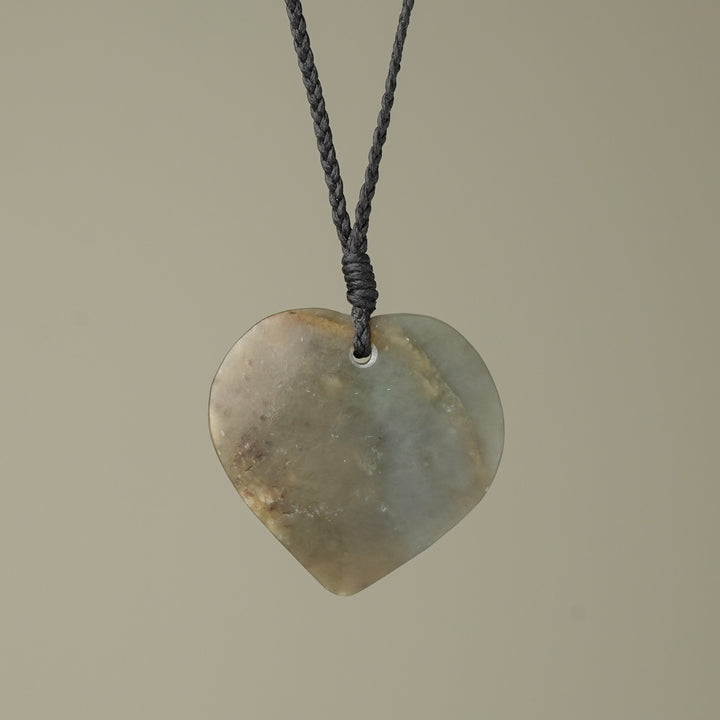 Large Inanga Pounamu Heart Pendant