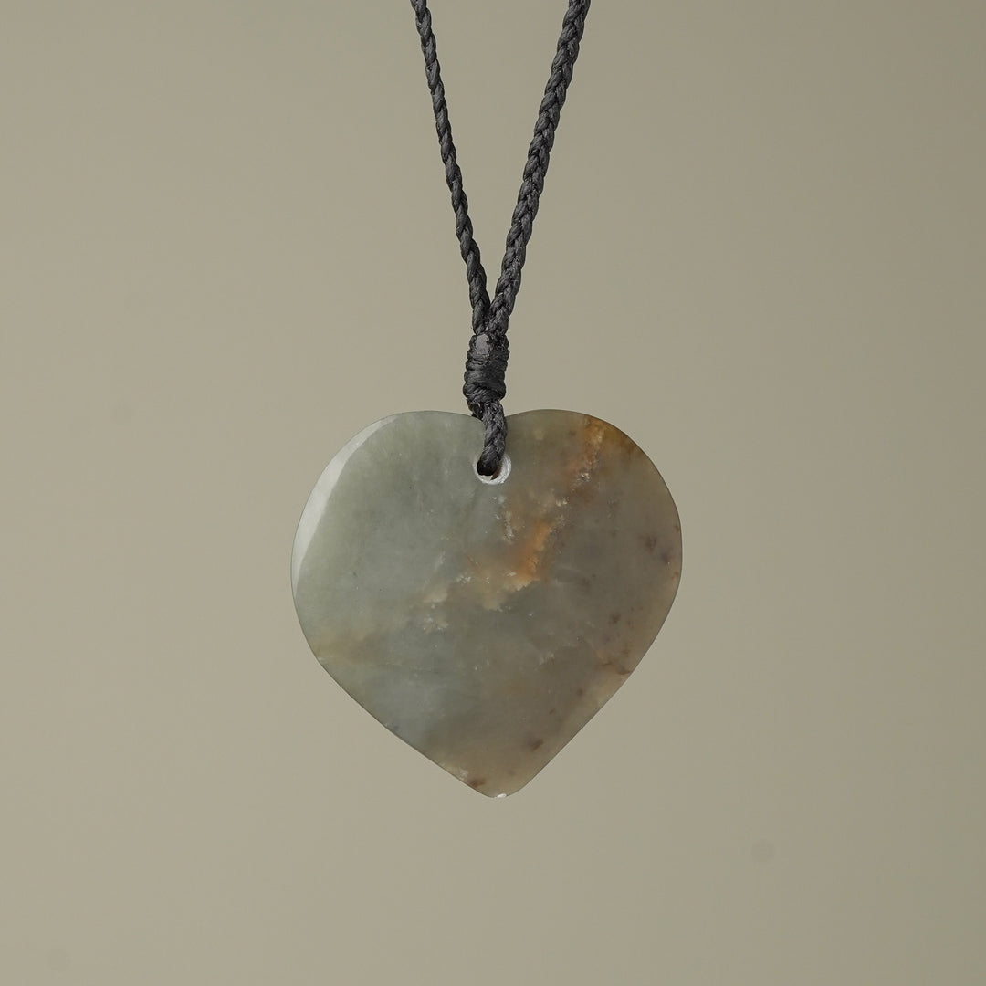 Large Inanga Pounamu Heart Pendant