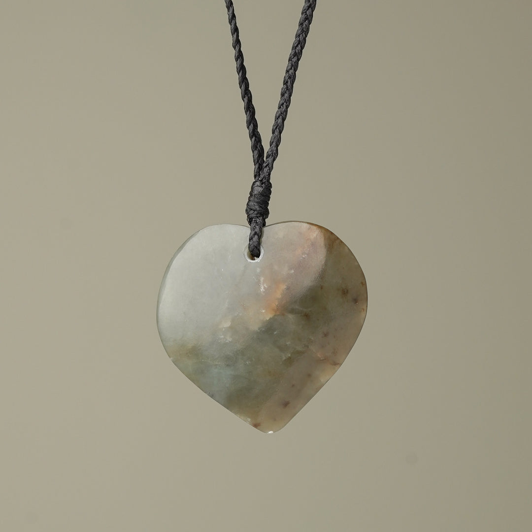 Large Inanga Pounamu Heart Pendant