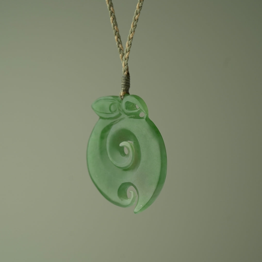 Large Pounamu Manaia Koru Pendant