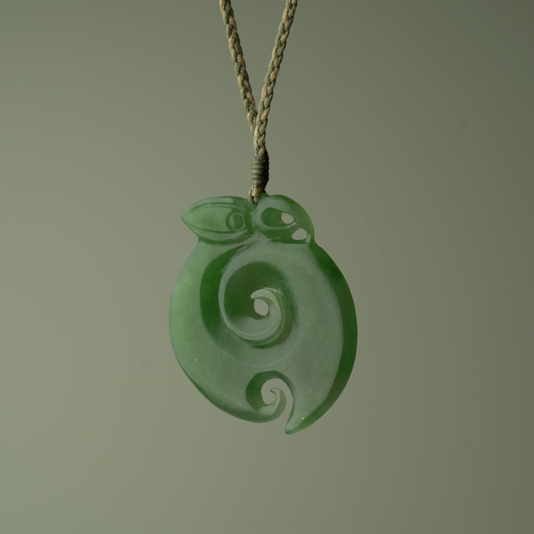 Large Pounamu Manaia Koru Pendant