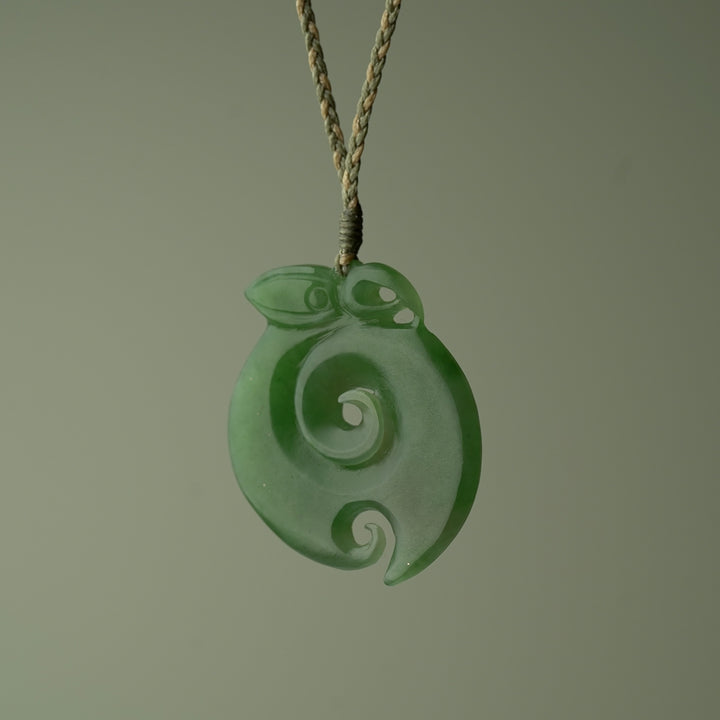 Large Pounamu Manaia Koru Pendant