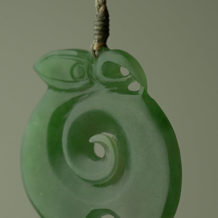 Large Pounamu Manaia Koru Pendant