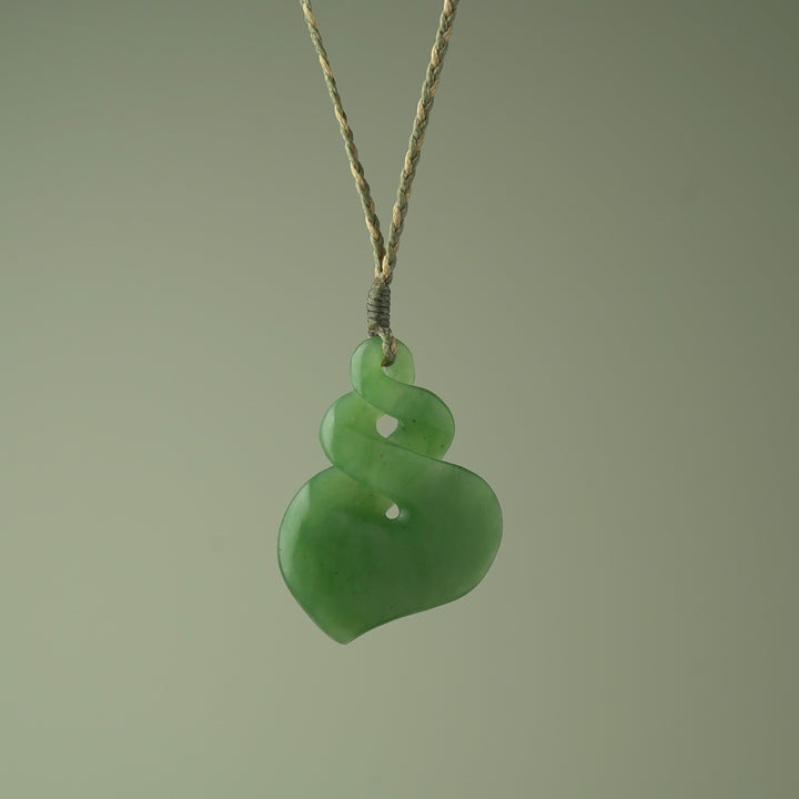 Large Greenstone Pikorua Pendant