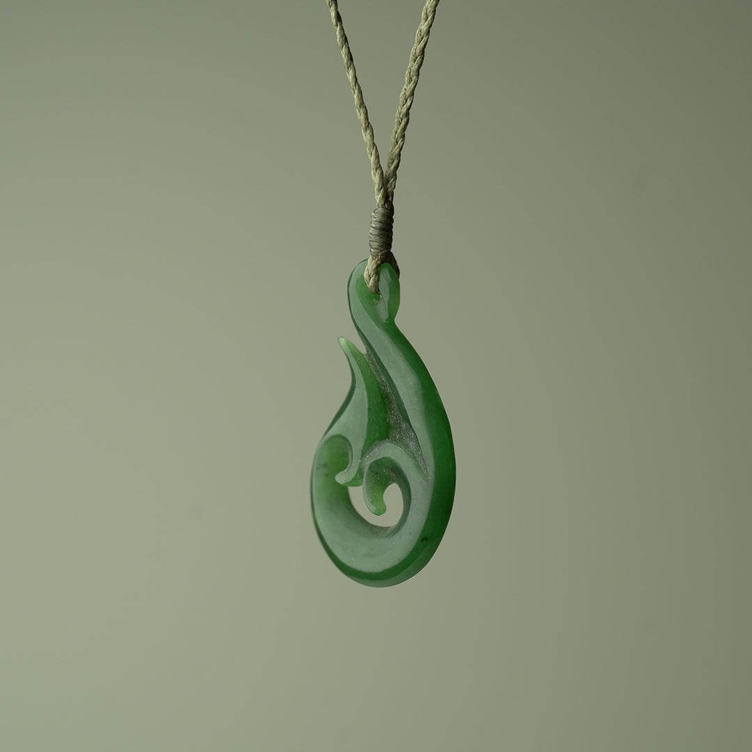 Medium Greenstone Hei Matau Koru