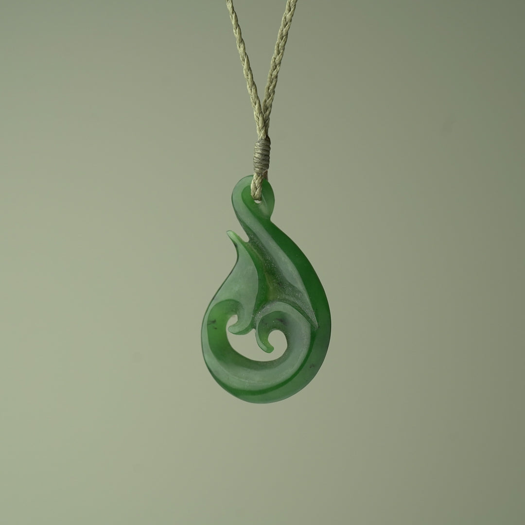 Medium Greenstone Hei Matau Koru