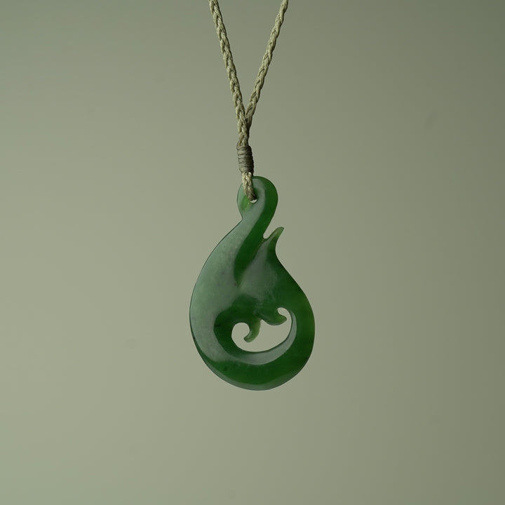 Medium Greenstone Hei Matau Koru