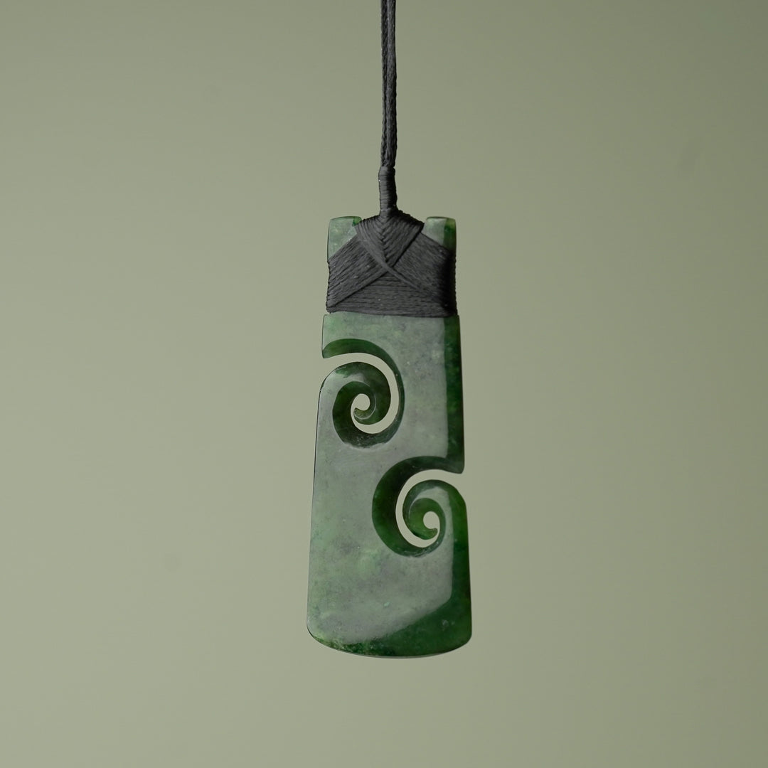 Large Pounamu Toki with Koru