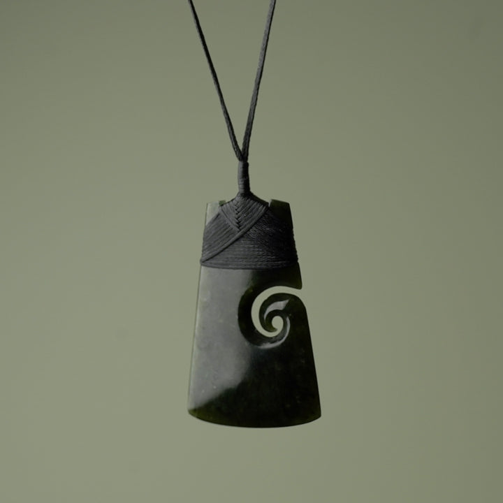 Medium Pounamu Toki with Koru