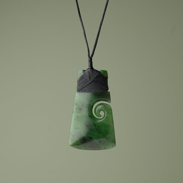 Medium Pounamu Toki with Koru