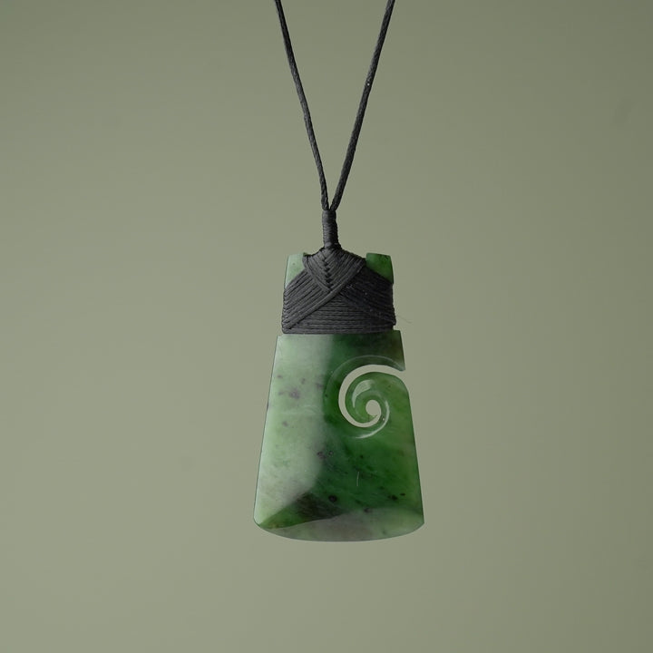 Medium Pounamu Toki with Koru