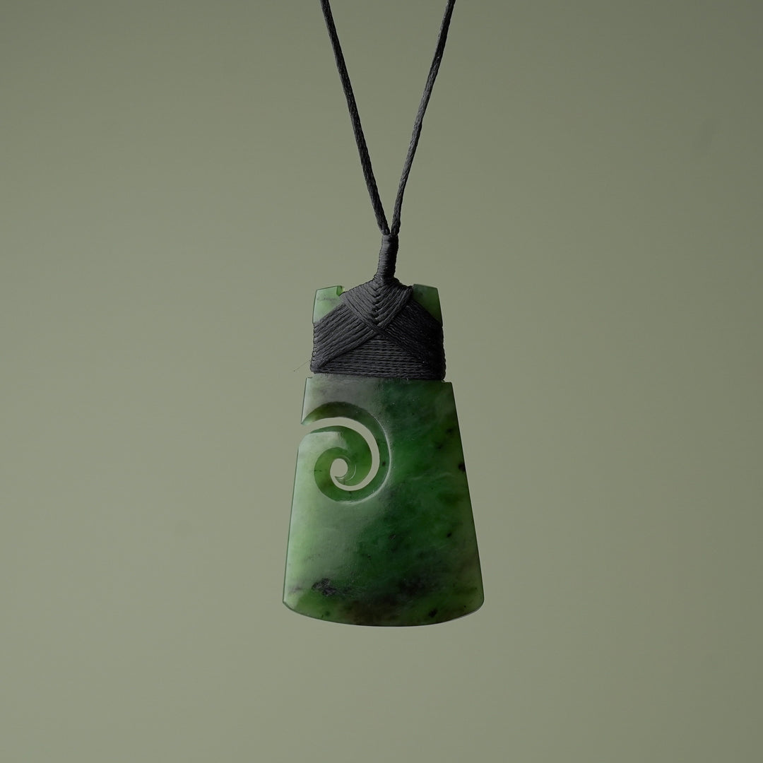 Medium Pounamu Toki with Koru