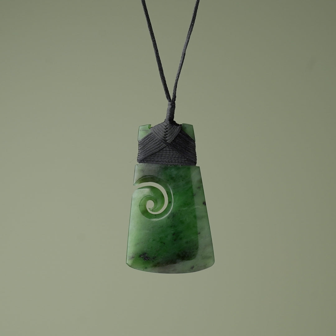 Medium Pounamu Toki with Koru