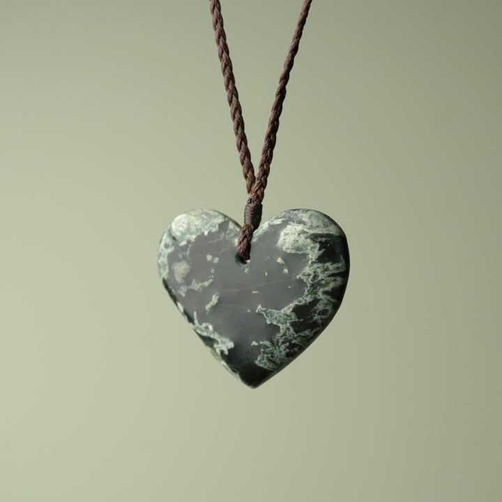 Large Inanga Pounamu Heart Pendant