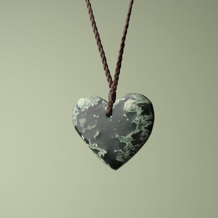 Large Inanga Pounamu Heart Pendant