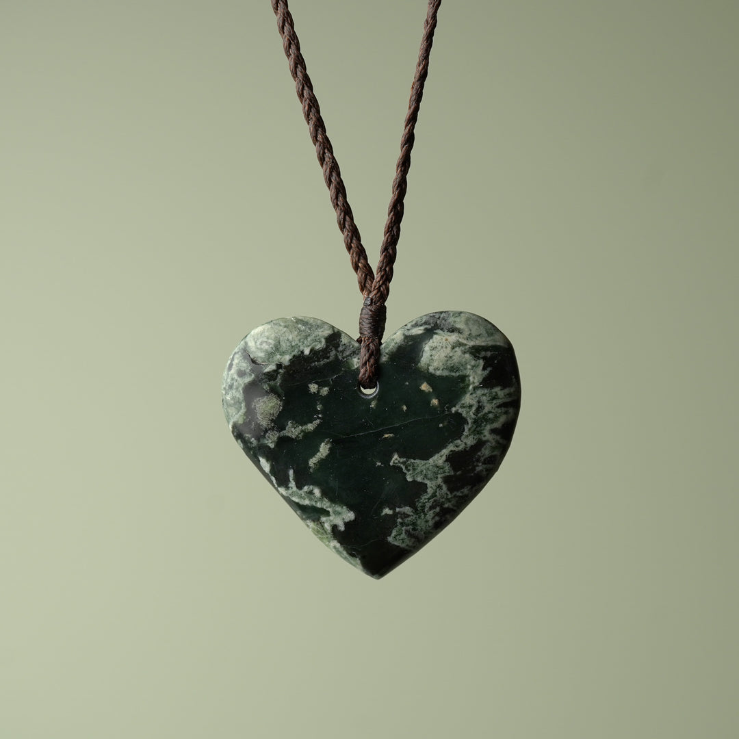 Large Inanga Pounamu Heart Pendant