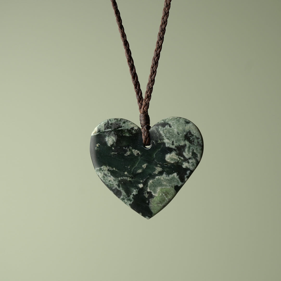 Large Inanga Pounamu Heart Pendant