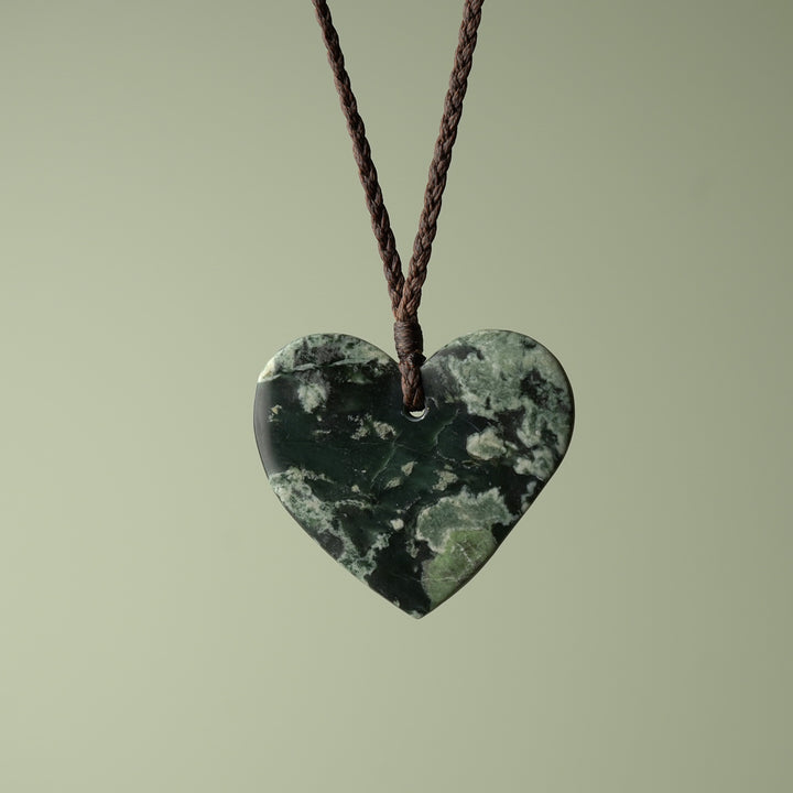 Large Inanga Pounamu Heart Pendant