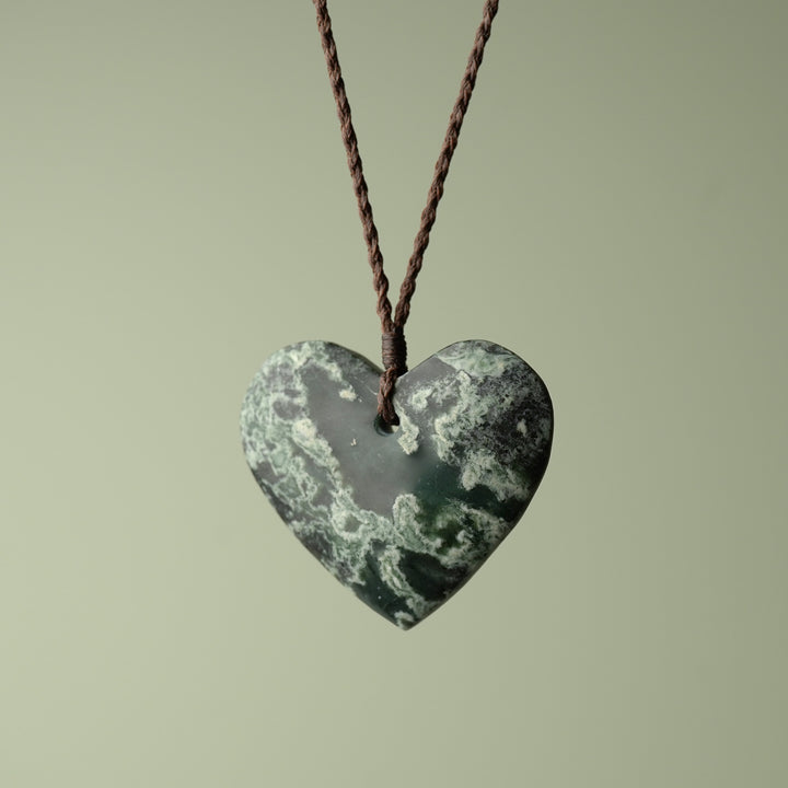 Large Inanga Pounamu Heart Pendant