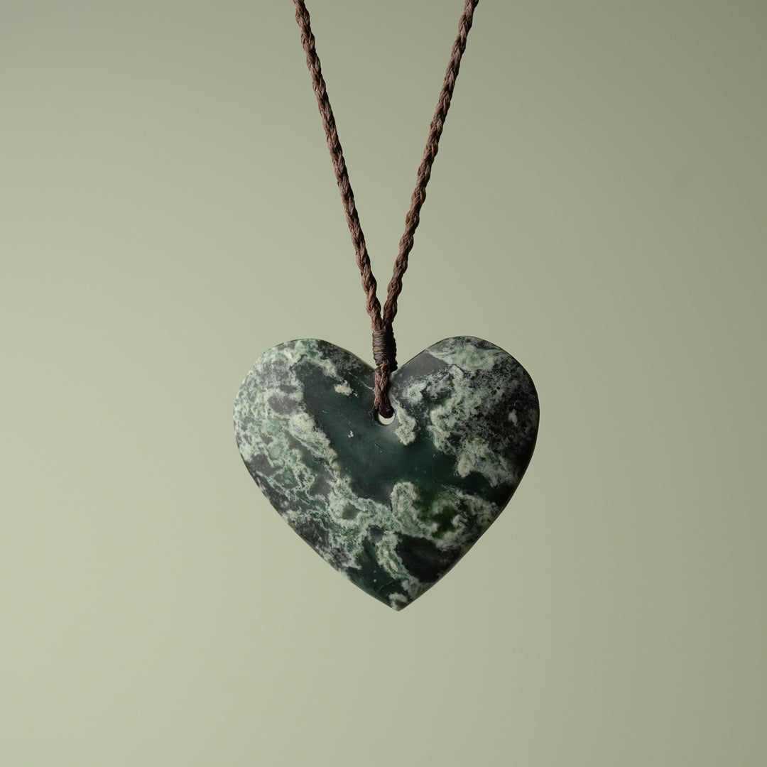 Large Inanga Pounamu Heart Pendant