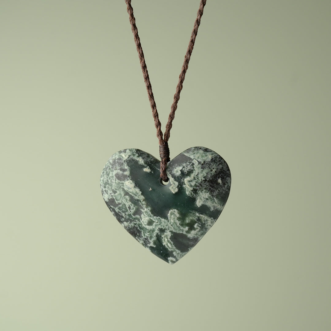 Large Inanga Pounamu Heart Pendant