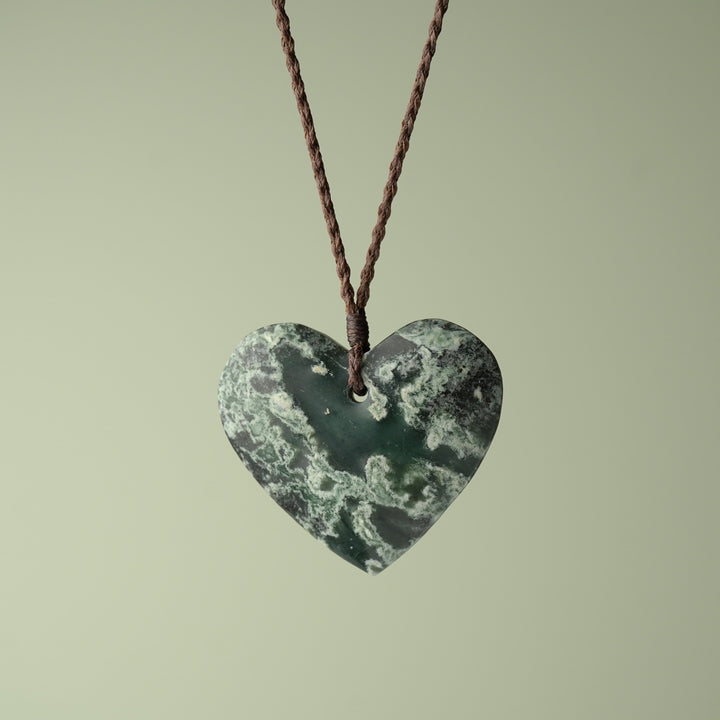 Large Inanga Pounamu Heart Pendant