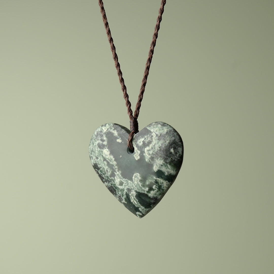 Large Inanga Pounamu Heart Pendant