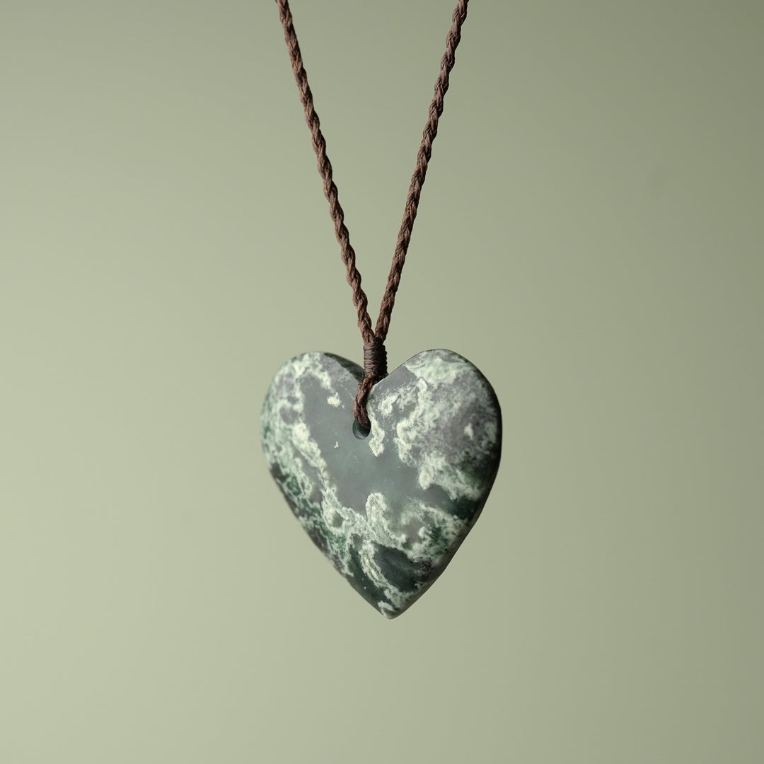 Large Inanga Pounamu Heart Pendant