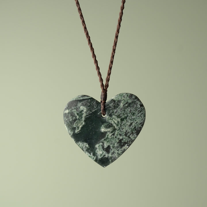 Large Inanga Pounamu Heart Pendant