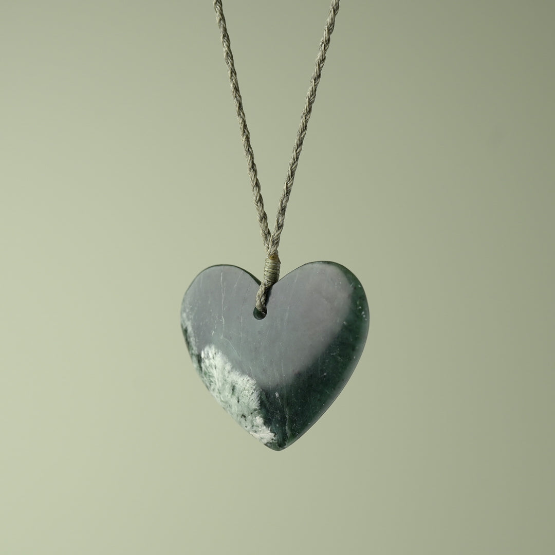 Large Inanga Pounamu Heart Pendant