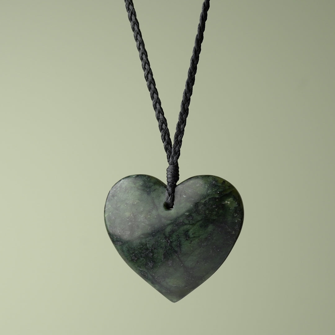 Large Kawakawa Pounamu Heart Pendant