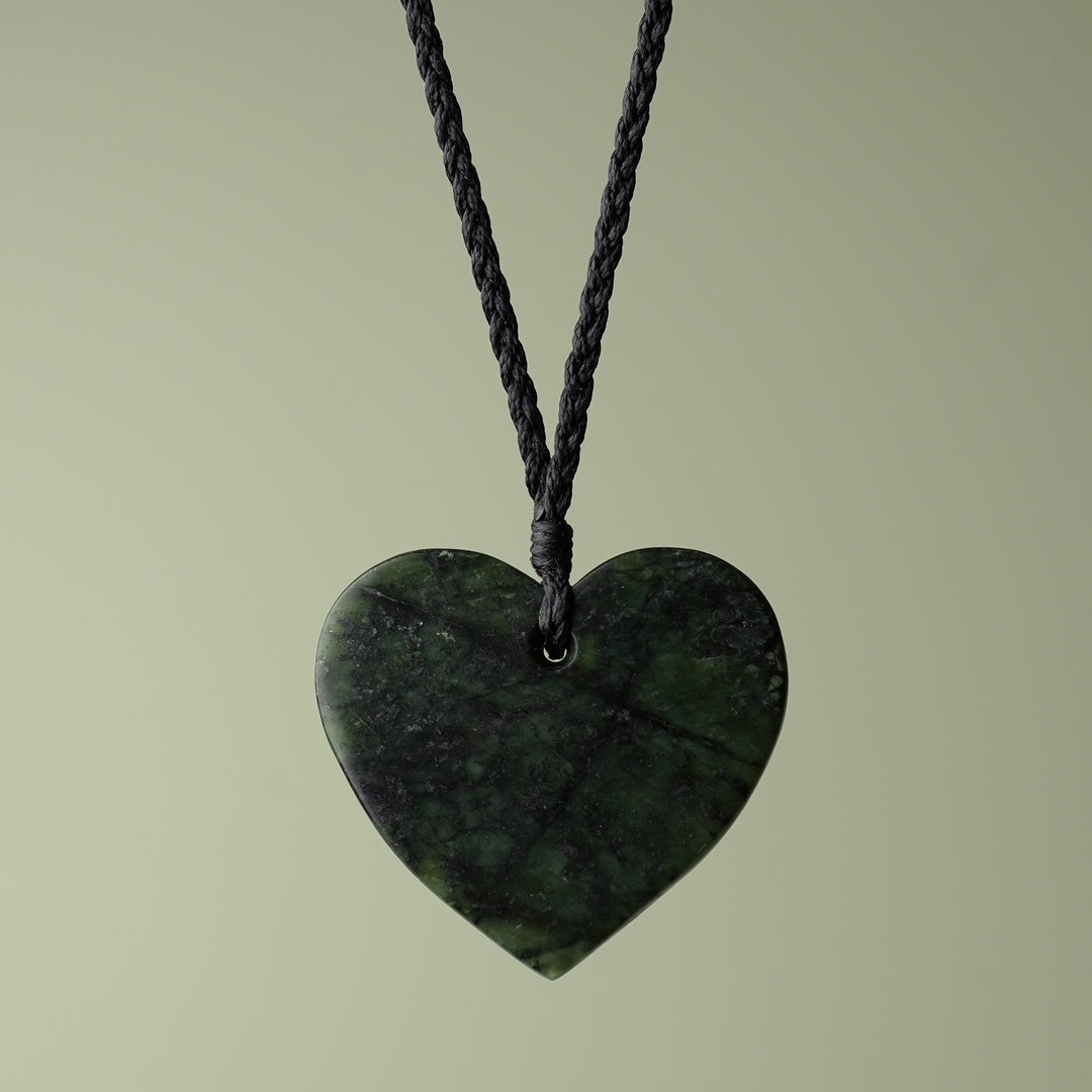 Large Kawakawa Pounamu Heart Pendant