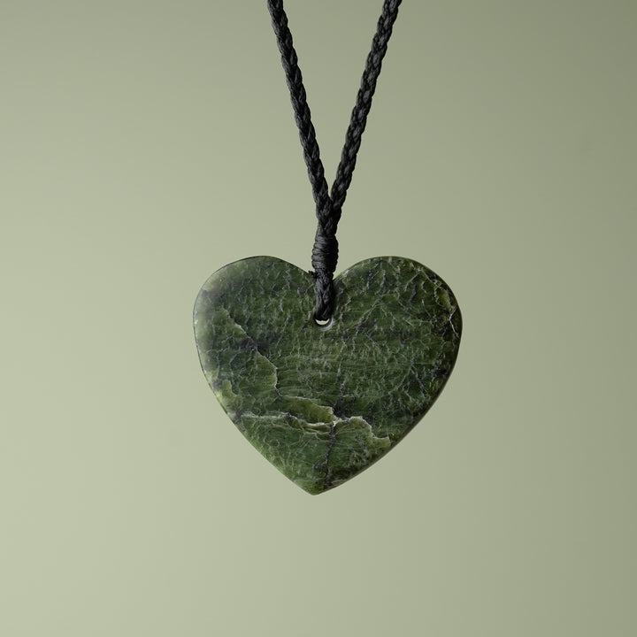 Large Kawakawa Pounamu Heart Pendant