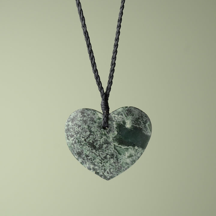 Large Inanga Pounamu Heart Pendant